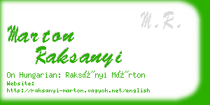 marton raksanyi business card